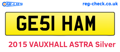 GE51HAM are the vehicle registration plates.