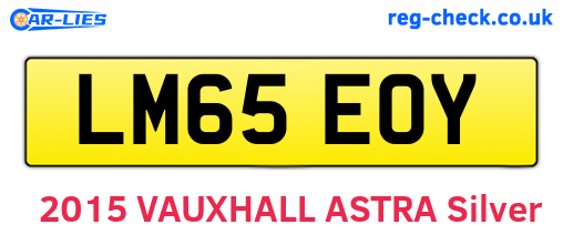 LM65EOY are the vehicle registration plates.