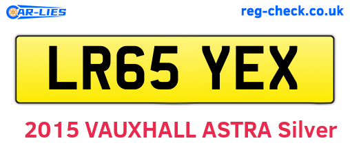 LR65YEX are the vehicle registration plates.