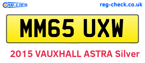 MM65UXW are the vehicle registration plates.