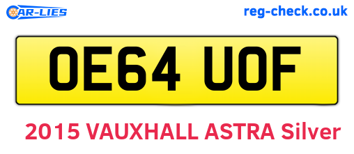 OE64UOF are the vehicle registration plates.