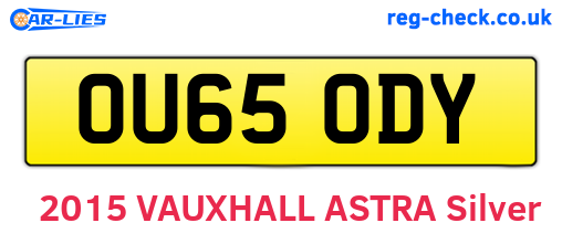 OU65ODY are the vehicle registration plates.