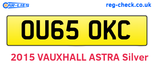 OU65OKC are the vehicle registration plates.