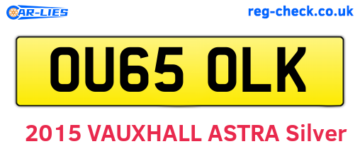 OU65OLK are the vehicle registration plates.