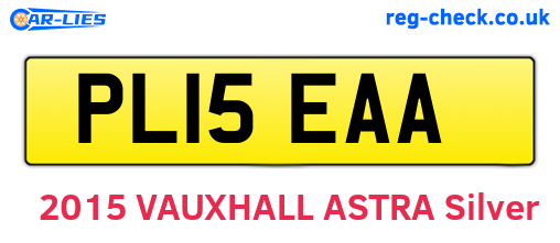PL15EAA are the vehicle registration plates.