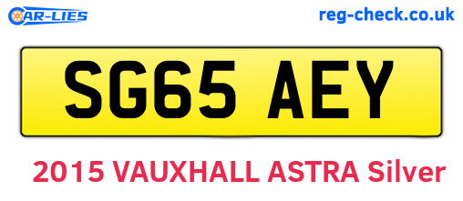 SG65AEY are the vehicle registration plates.