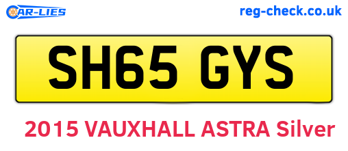 SH65GYS are the vehicle registration plates.