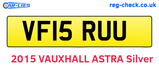 VF15RUU are the vehicle registration plates.