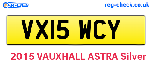 VX15WCY are the vehicle registration plates.