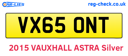 VX65ONT are the vehicle registration plates.