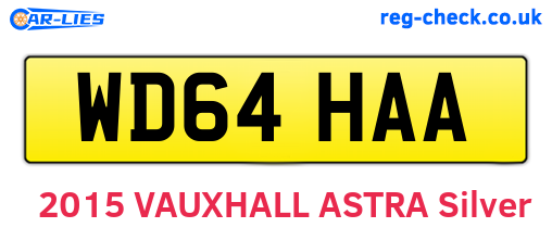 WD64HAA are the vehicle registration plates.