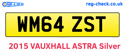 WM64ZST are the vehicle registration plates.