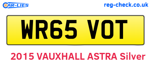 WR65VOT are the vehicle registration plates.