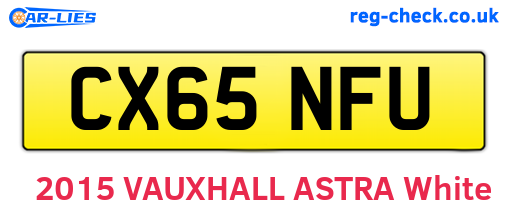 CX65NFU are the vehicle registration plates.