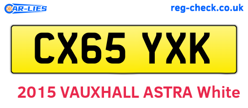 CX65YXK are the vehicle registration plates.