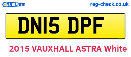 DN15DPF are the vehicle registration plates.