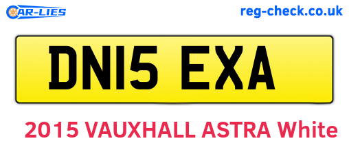 DN15EXA are the vehicle registration plates.