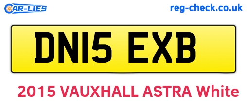 DN15EXB are the vehicle registration plates.