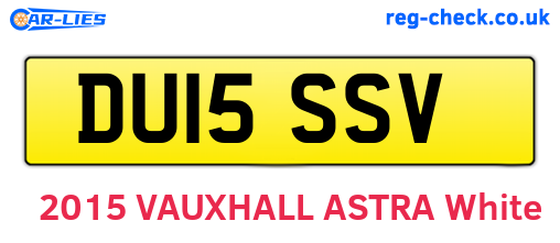 DU15SSV are the vehicle registration plates.