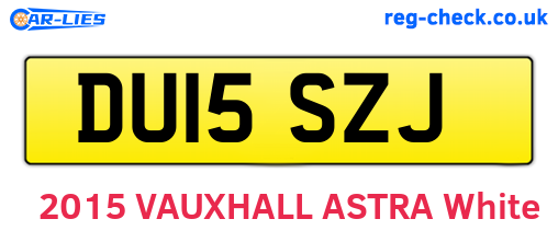 DU15SZJ are the vehicle registration plates.