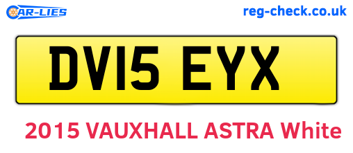 DV15EYX are the vehicle registration plates.