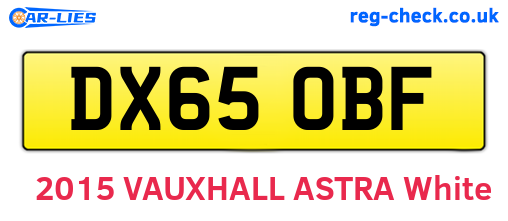 DX65OBF are the vehicle registration plates.