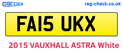 FA15UKX are the vehicle registration plates.