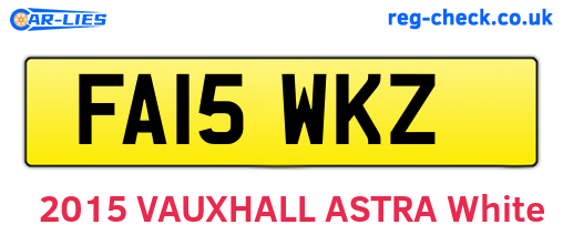 FA15WKZ are the vehicle registration plates.