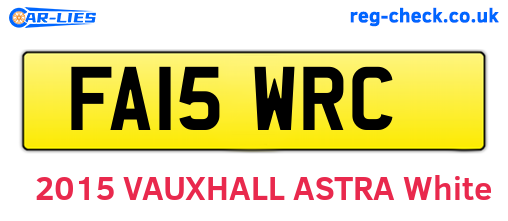 FA15WRC are the vehicle registration plates.