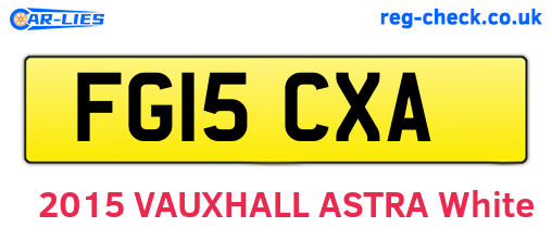 FG15CXA are the vehicle registration plates.