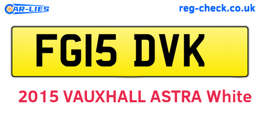 FG15DVK are the vehicle registration plates.