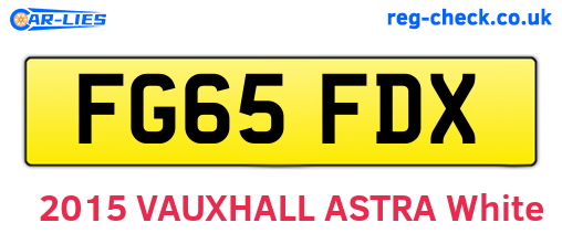 FG65FDX are the vehicle registration plates.