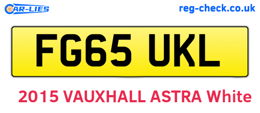 FG65UKL are the vehicle registration plates.