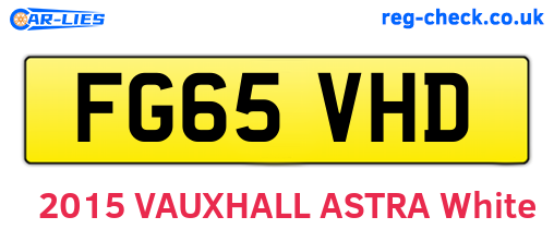 FG65VHD are the vehicle registration plates.