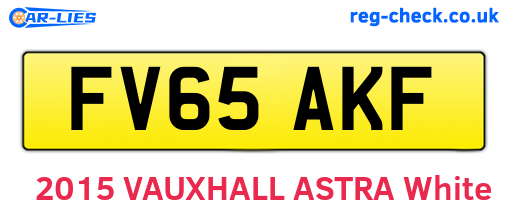 FV65AKF are the vehicle registration plates.