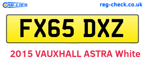 FX65DXZ are the vehicle registration plates.