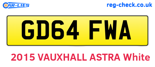 GD64FWA are the vehicle registration plates.