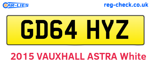 GD64HYZ are the vehicle registration plates.