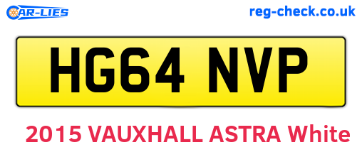 HG64NVP are the vehicle registration plates.