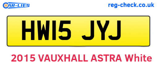 HW15JYJ are the vehicle registration plates.