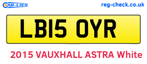 LB15OYR are the vehicle registration plates.