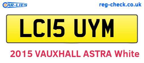 LC15UYM are the vehicle registration plates.