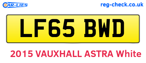 LF65BWD are the vehicle registration plates.