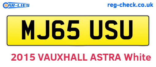 MJ65USU are the vehicle registration plates.