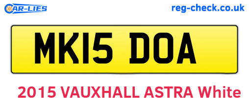 MK15DOA are the vehicle registration plates.