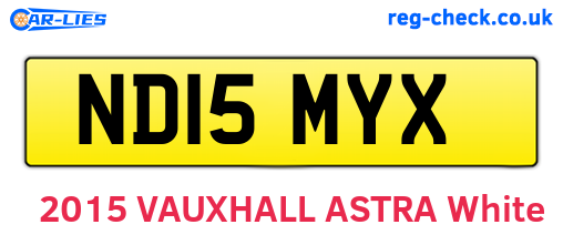 ND15MYX are the vehicle registration plates.
