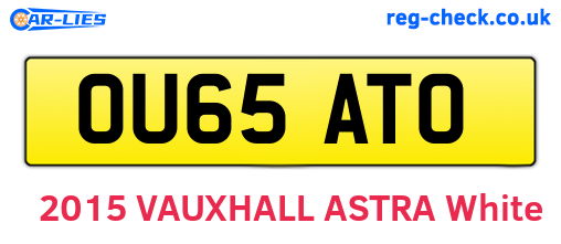 OU65ATO are the vehicle registration plates.
