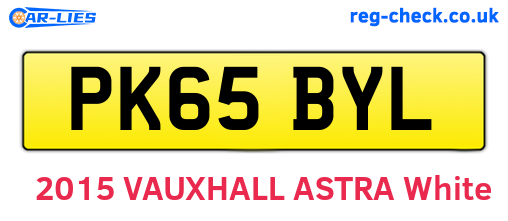 PK65BYL are the vehicle registration plates.
