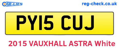 PY15CUJ are the vehicle registration plates.