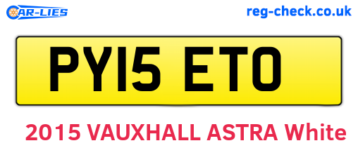 PY15ETO are the vehicle registration plates.